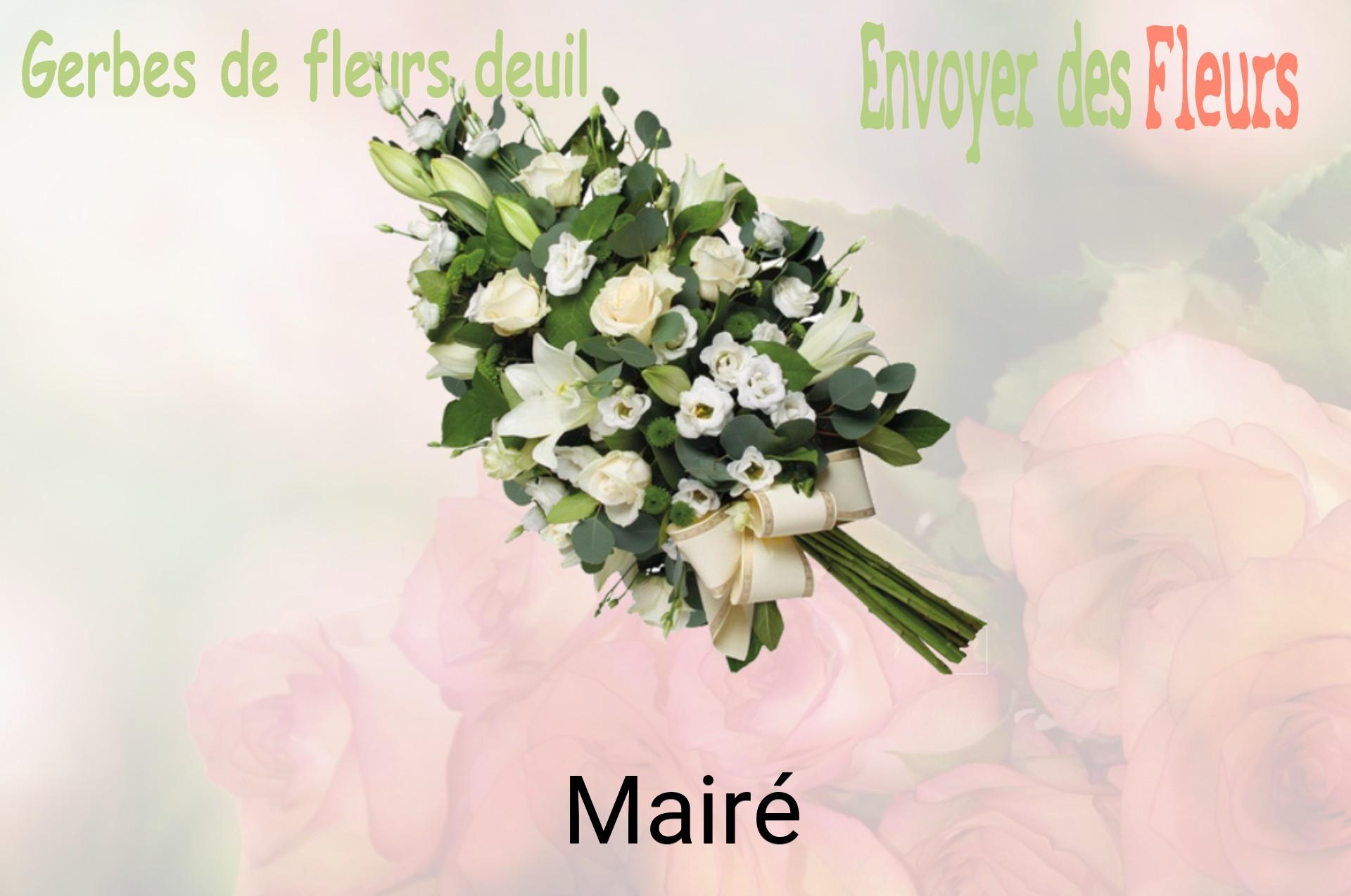 Gerbe de fleurs de deuil livrée à Mairé